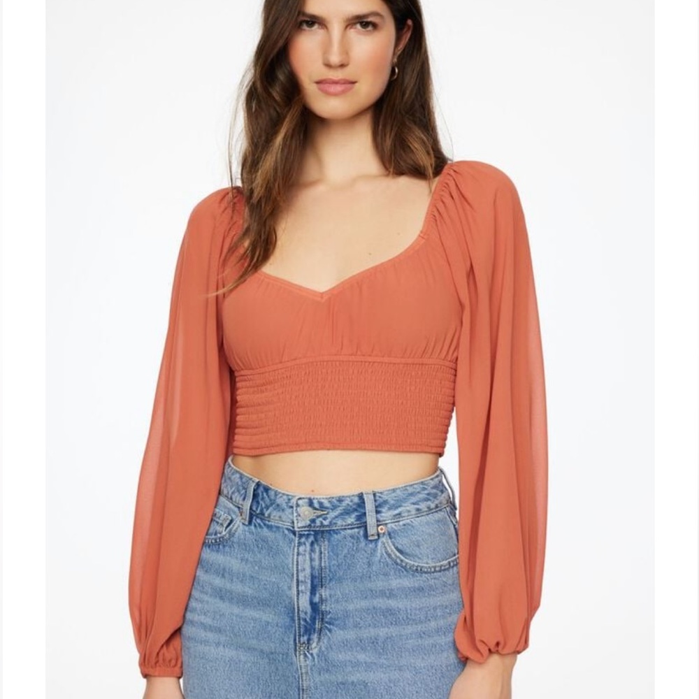 NWT* Dynamite Lilie Balloon Sleeve Smocked Top